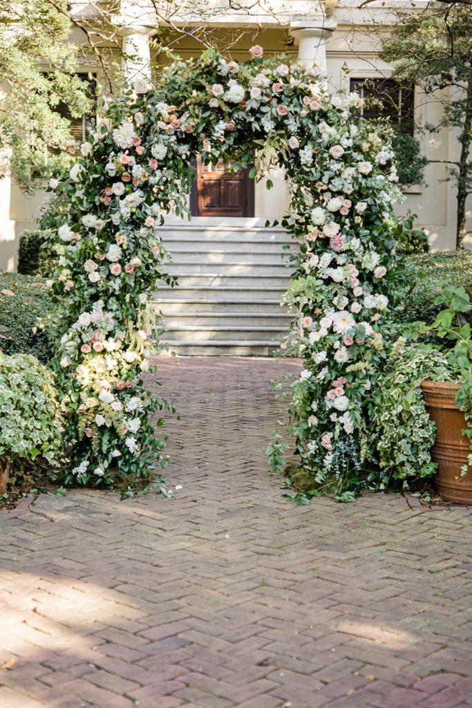 floral wedding ceremony arch