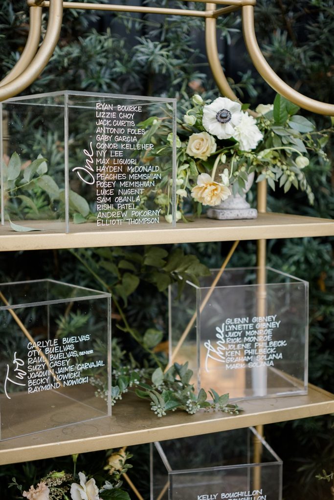 Wedding seating chart for Ships of the Sea Maritime Museum wedding