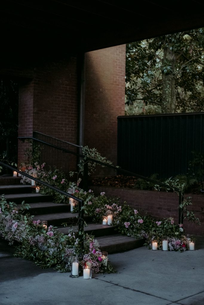 wedding reception decor at Ships of the Sea maritime Museum wedding