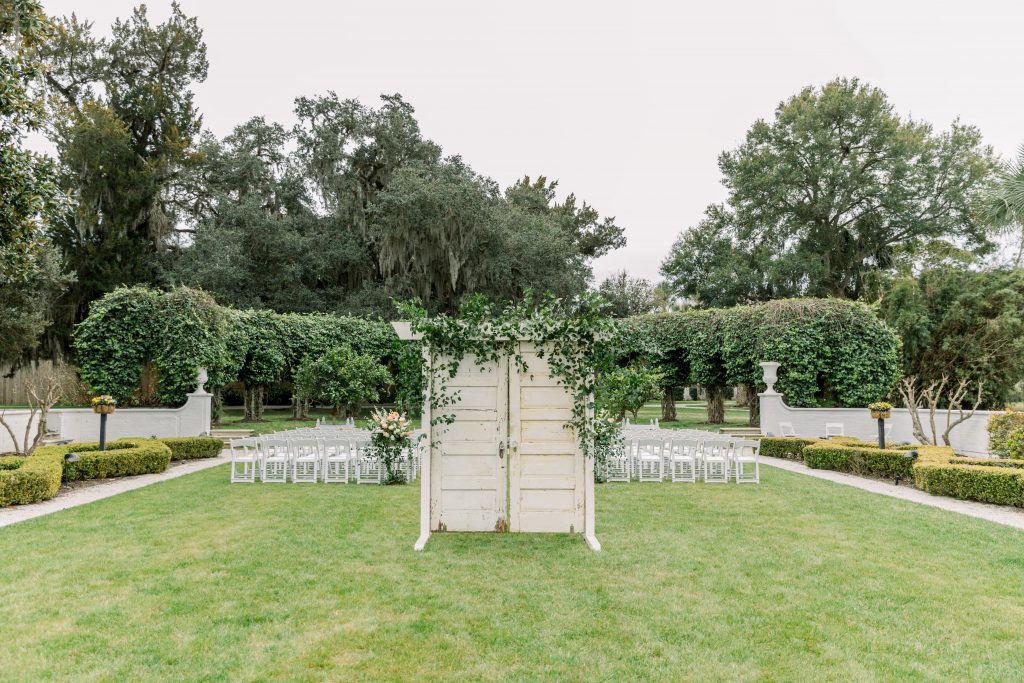 Wedding ceremony entrance with doors