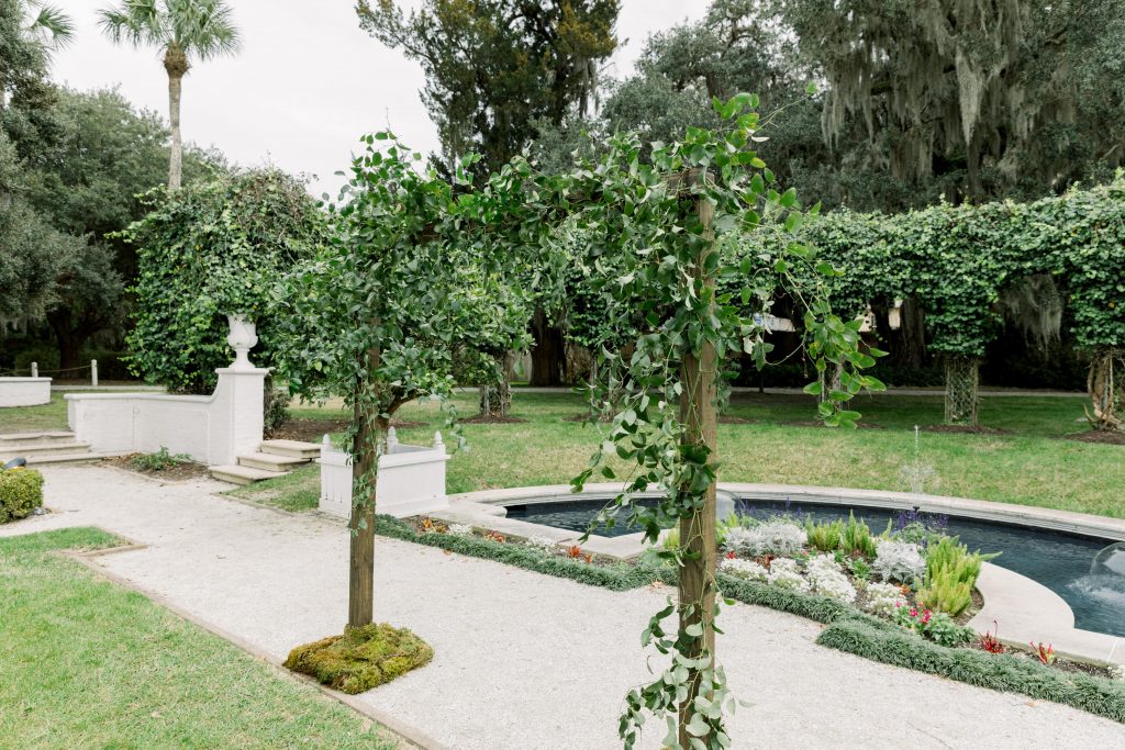 Greenery wedding ceremony arch