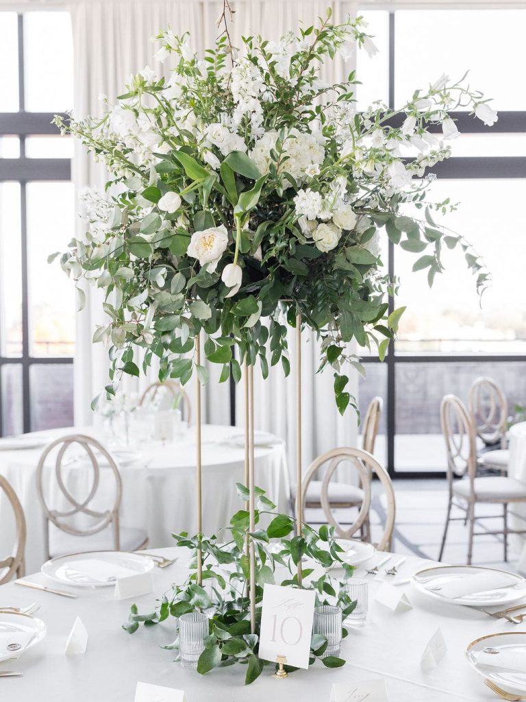 tall white flower centrepiece