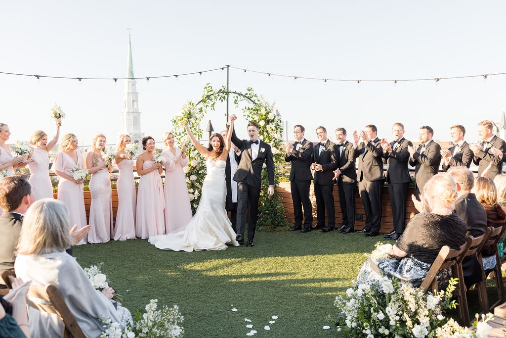 Rooftop wedding ceremony