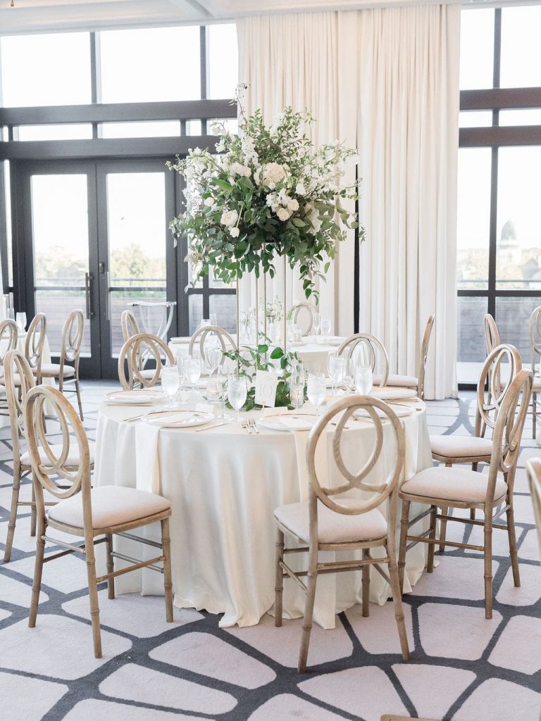 white wedding reception decorations