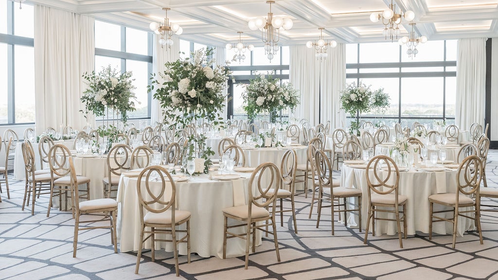 white wedding reception decorations