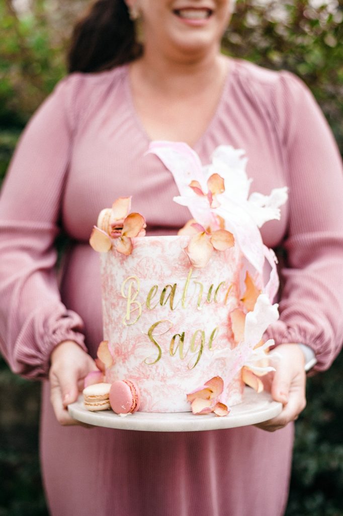 pink baby shower cake