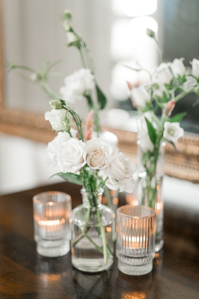 White bud flower arrangements