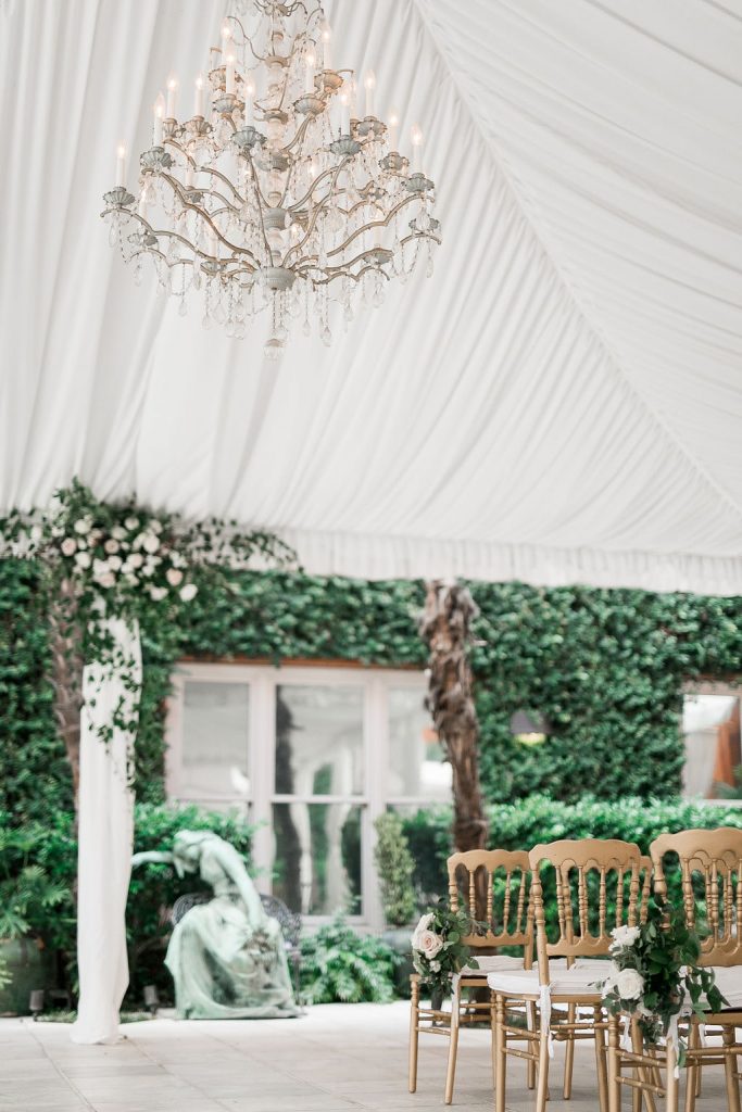 tented wedding ceremony decorations