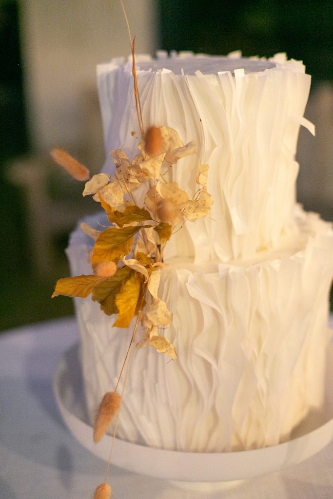 Ruffled wedding cake