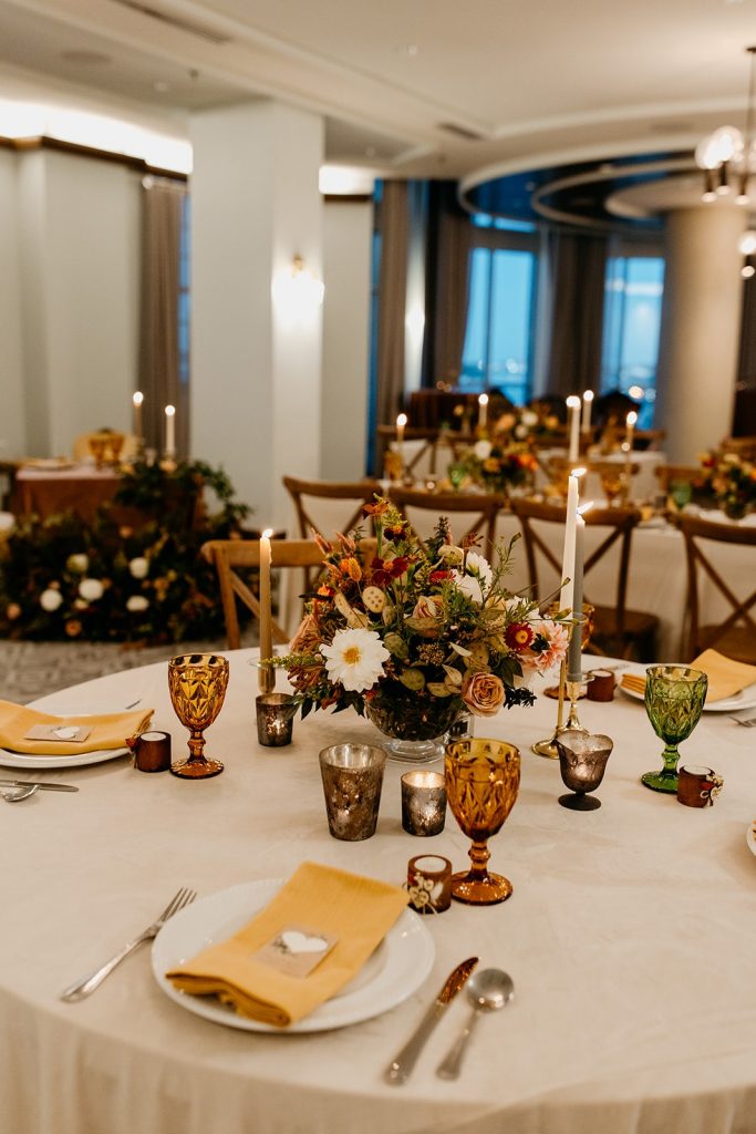Fall wedding centrepieces