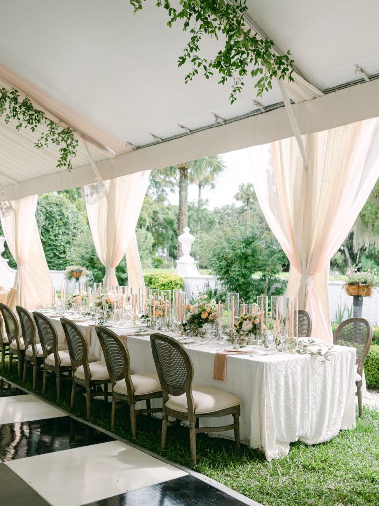Jekyll Island Club Wedding Reception in tent