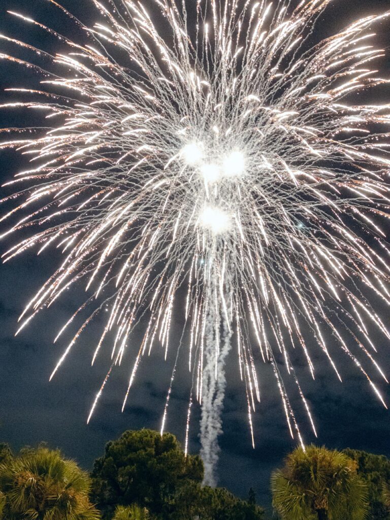 Fireworks at wedding