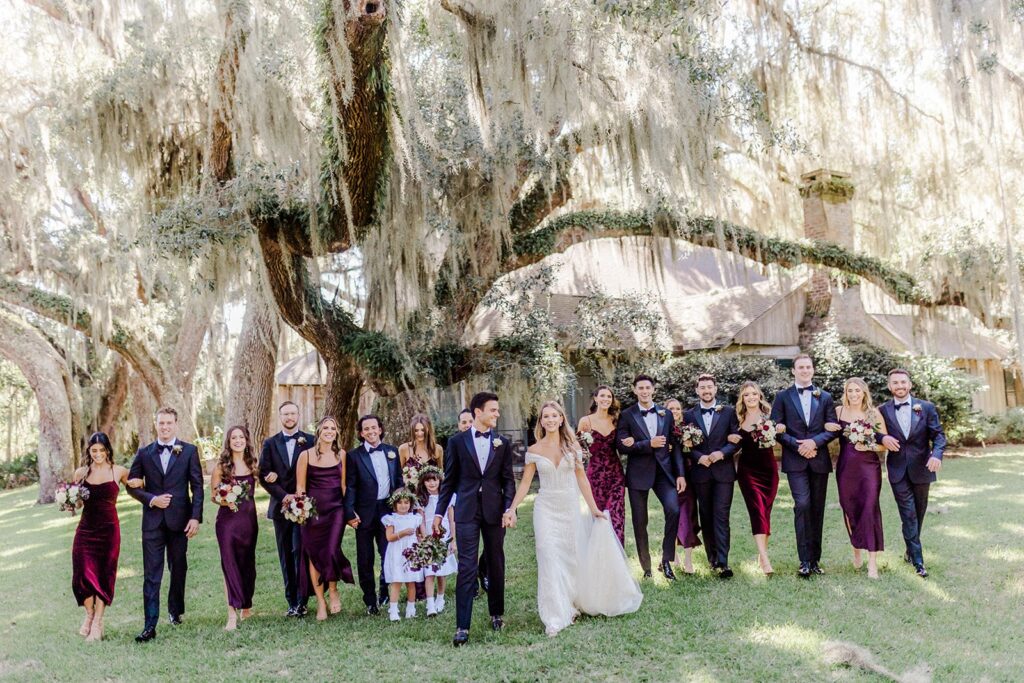Wedding party at Forbes Farm wedding