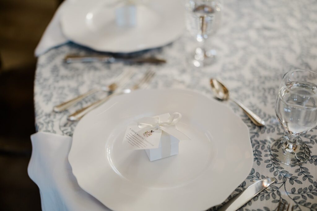 White wedding place setting