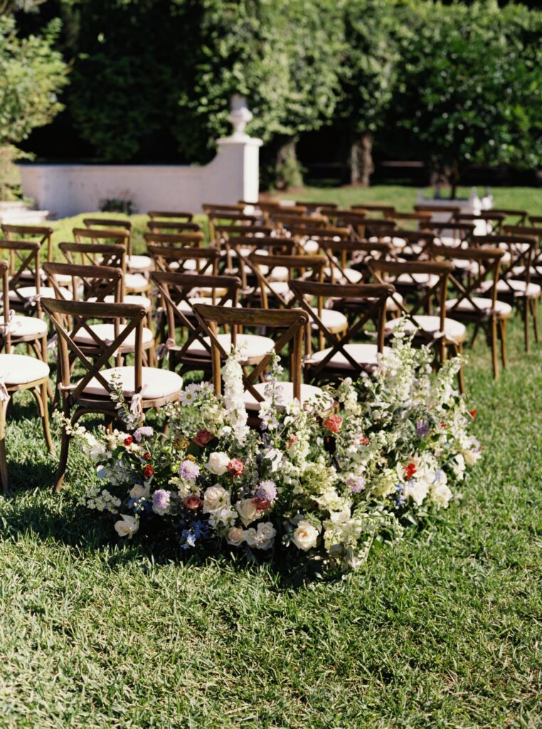 Wedding ceremony flowers for Jekyll Island Club wedding