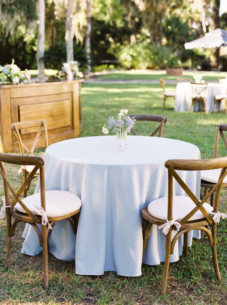 Cocktail tables at Jekyll Island Club Wedding reception