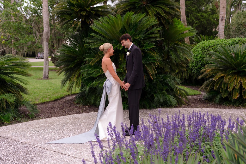 Bride and groom first look