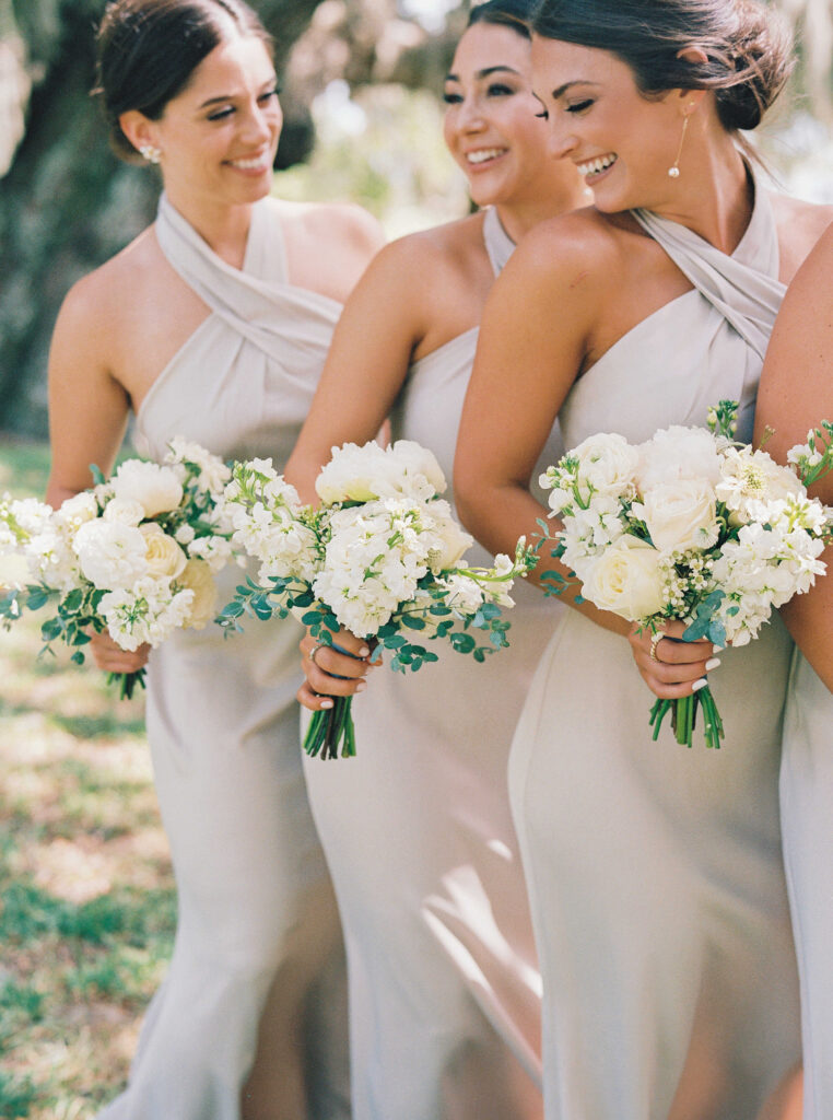 Wedding photos of bridesmaids at Jekyll Island Club