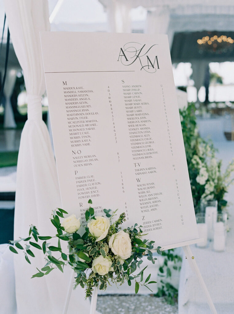 wedding seating chart