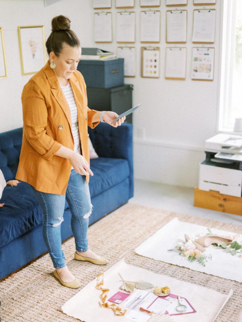 Event Stylist creating a flatlay