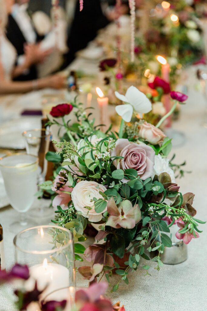 Mauve wedding centerpiece