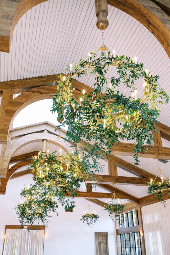 Greenery chandeliers