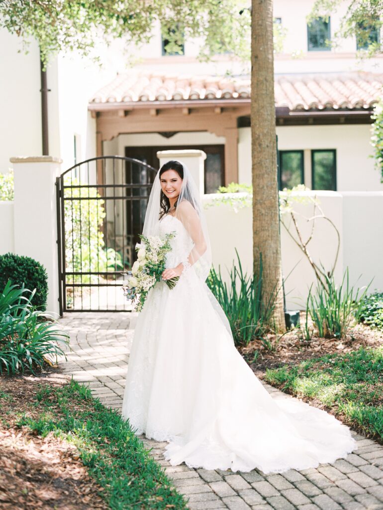 Bridal portrait in a garden
