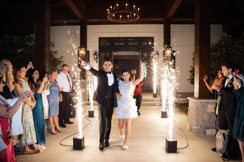 Sparkler exit at St. Simons Island Wedding